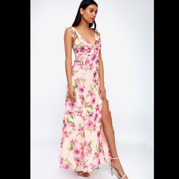 Lulus Dresses & Skirts - Lulus pink floral maxi dress